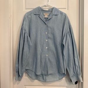 Vintage Banana Republic Safari Travel Co Chambray Shirt Blue Cotton Small